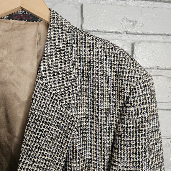 Savile Row Mens Blazer 46R Brown Sport Coat Jacket Soft Tweed Plaid - Picture 2 of 13